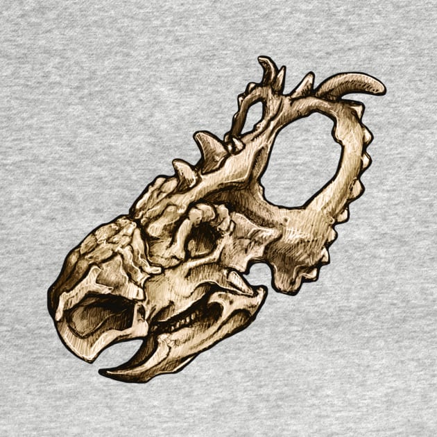 Dinosaur Skull Pachyrhinosaurus Sticker by CassWArt